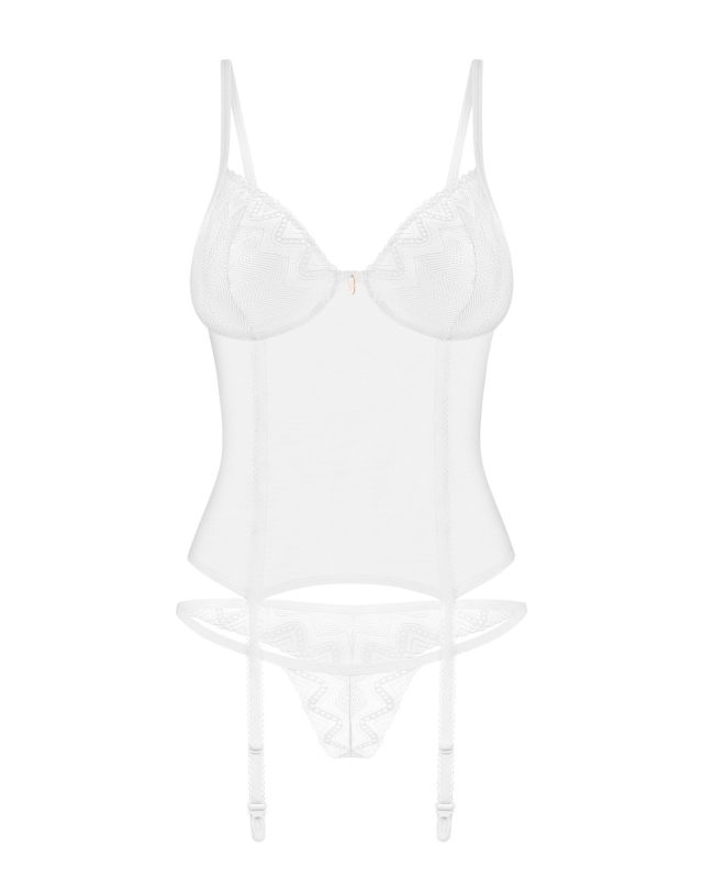 Корсет Obsessive Alissium corset & thong M/L (мятая упаковка!!!)