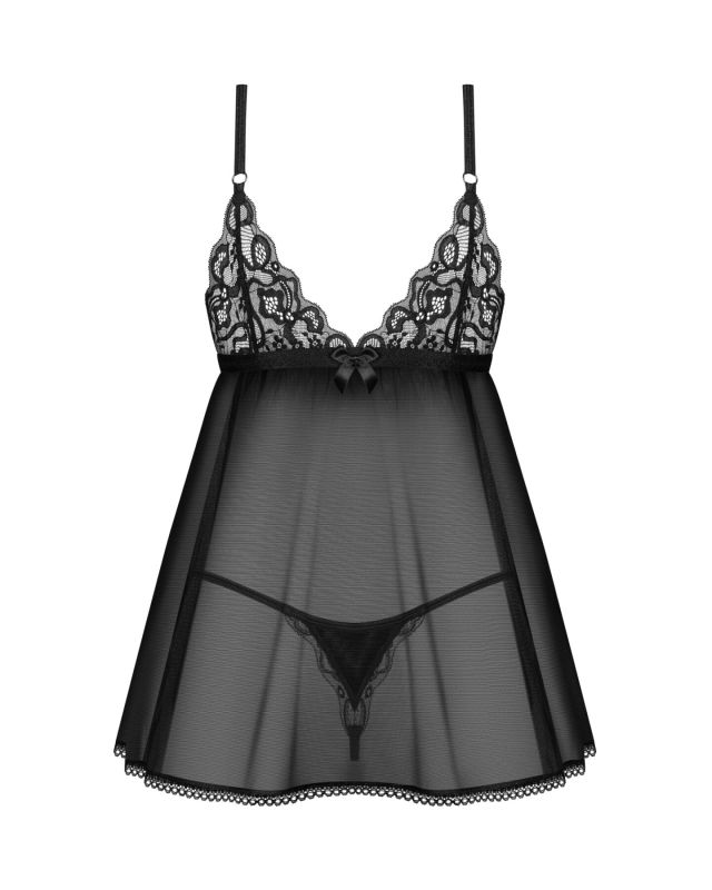 Пеньюар и трусики Obsessive Blomentis babydoll & thong XL/2XL