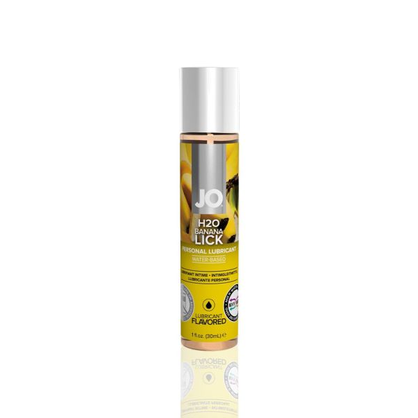 Смазка на водной основе JO H2O — Banana Lick (30 мл) без сахара, растительный глицерин
