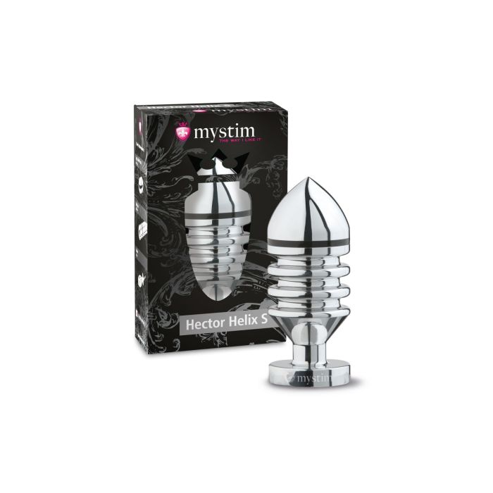 Металлическая анальная пробка Mystim Hector Helix S для электростимулятора, диаметр 4см