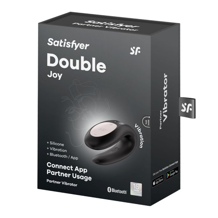 Смарт-вибратор для пар Satisfyer Double Joy Black с широким клиторальным стимулятором
