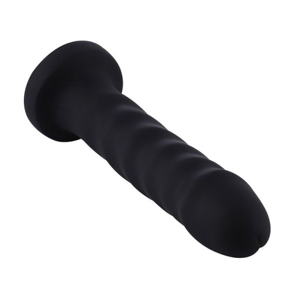 Силиконовый фаллоимитатор для секс-машин Hismith 7.1" Anal Dildo Black, система KlicLok