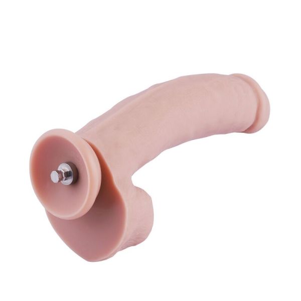 Силиконовый фаллоимитатор для секс-машин Hismith 8.3" Silicone Dildo, изогнутый, система KlicLok