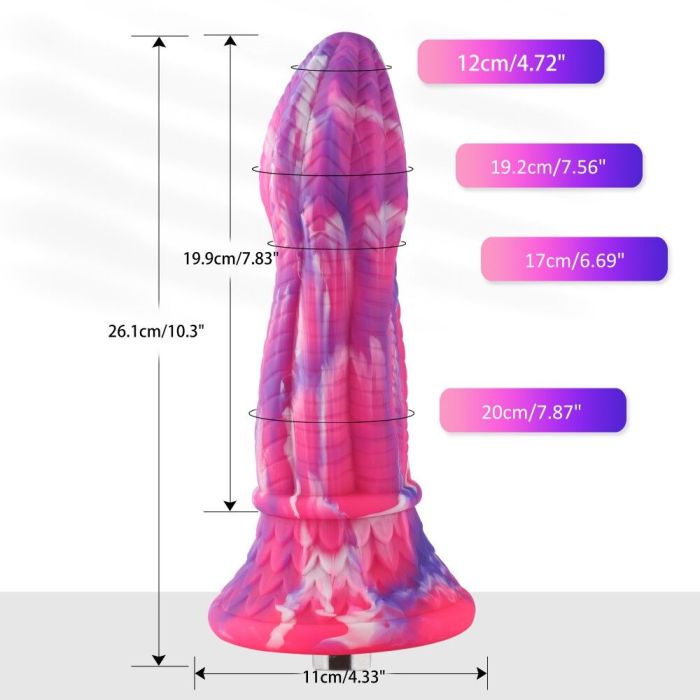 Фаллоимитатор для секс-машин Hismith 10.3" Silicone Monster Dildo Series, KlicLok и присоска