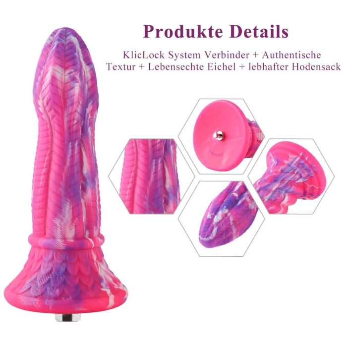 Фаллоимитатор для секс-машин Hismith 10.3" Silicone Monster Dildo Series, KlicLok и присоска