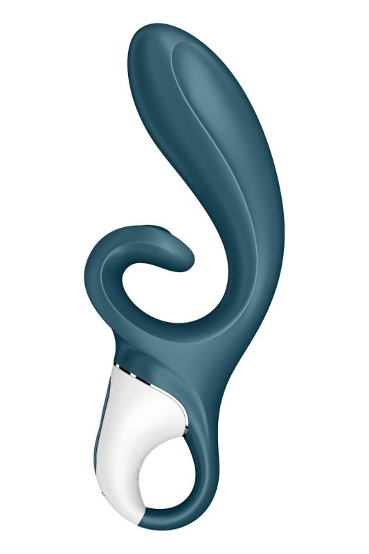 Смарт вибратор кролик Satisfyer Hug Me Bluegrey, 2 мотора, диаметр 4,2см, широкая клиторальная часть