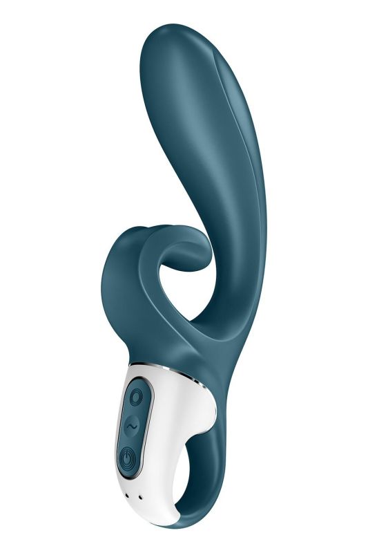Смарт вибратор кролик Satisfyer Hug Me Bluegrey, 2 мотора, диаметр 4,2см, широкая клиторальная часть