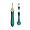 Вагинально-клиторальный вибратор Zalo — Bess Turquoise Green, многофункциональный с насадками