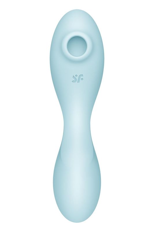 Вакуумный смарт-стимулятор с вибрацией Satisfyer Curvy Trinity 5 (Blue), управление со смартфона