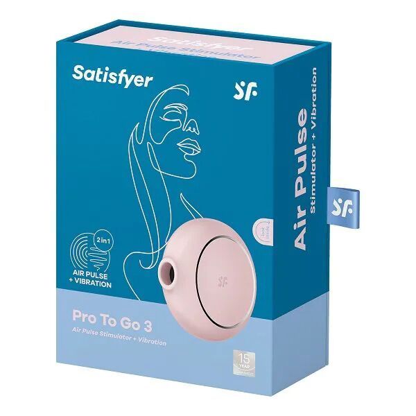 Вакуумный стимулятор с вибрацией Satisfyer Pro To Go 3 Rose