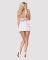 Сатиновый пеньюар с кружевом Obsessive 810-BAB-2 babydoll & thong S/M, белый, пеньюар, танга