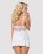 Сатиновый пеньюар с кружевом Obsessive 810-BAB-2 babydoll & thong L/XL, белый, пеньюар, танга