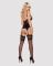 Сатиновый кружевной корсет Obsessive 810-COR-1 babydoll & thong S/M, черный, корсет, танга