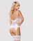 Сатиновый кружевной корсет Obsessive 810-COR-2 babydoll & thong L/XL, белый, корсет, танга