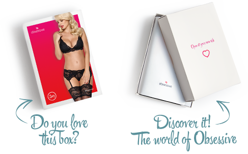 Кружевной комплект белья Obsessive 810-SEG-1 L/XL Black, бюстгальтер, стринги, пояс для чулок