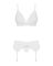 Кружевной комплект белья Obsessive 810-SEG-2 S/M White, бюстгальтер, стринги, пояс для чулок