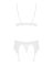 (SALE) Кружевной комплект белья Obsessive 810-SEG-1 L/XL White, бюстгальтер, стринги, пояс для чулок