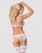 (SALE) Кружевной комплект белья Obsessive 810-SEG-1 L/XL White, бюстгальтер, стринги, пояс для чулок