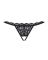 Кружевные танга с двумя отверстиями Obsessive 831-THC-1 crotchless thong S/M, черные, бантики