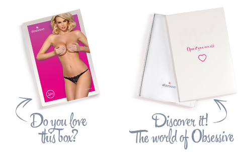 Кружевные танга с двумя отверстиями Obsessive 831-THC-1 crotchless thong L/XL, черные, бантики