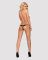 Кружевные танга с двумя отверстиями Obsessive 831-THC-1 crotchless thong L/XL, черные, бантики