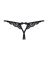Кружевные танга с двумя отверстиями Obsessive 831-THC-1 crotchless thong L/XL, черные, бантики
