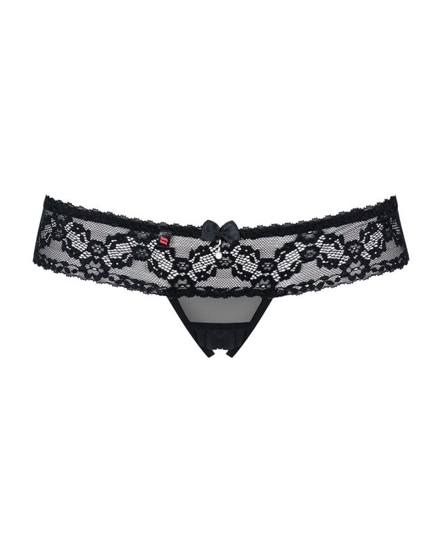 (SALE) Кружевные танга с доступом Obsessive 837-THC-1 L/XL, черные