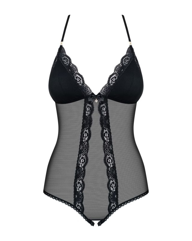 Сетчатое боди с открытыми ягодицами Obsessive 841-TED-1 teddy S/M, черный