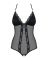 Сетчатое боди с открытыми ягодицами Obsessive 841-TED-1 teddy L/XL, черный