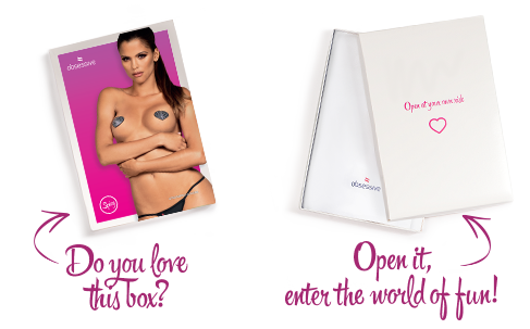 (SALE) Накладки-сердечки на соски со стразами Obsessive A750 nipple covers, черные