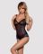 (SALE) Сетчатое боди на косточках Obsessive Amanta teddy L/XL, черное, с доступом