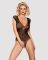 (SALE) Бодистокинг из крупной сетки с кружевом Obsessive B112 teddy XL/XXL, черный, с доступом
