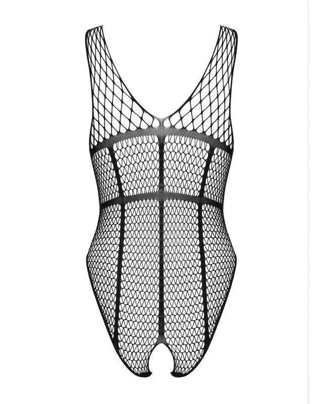 Бодистокинг из крупной сетки с доступом Obsessive B117 teddy S/M/L, черный