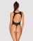 Ажурный бодистокинг с эффектом шнуровки Obsessive B129 teddy black XL/XXL, черный, с доступом