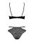 Эротический комплект под латекс со стрепами Obsessive Bagirela 2-pcs set S/M, черный, под леопард, б