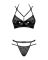 Эротический комплект под латекс со стрепами Obsessive Bagirela 2-pcs set S/M, черный, под леопард, б