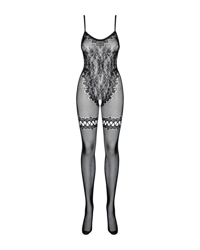 (SALE) Бодистокинг Obsessive Bodystocking F213 S/M/L, имитация кружевного боди и резинки для чулок