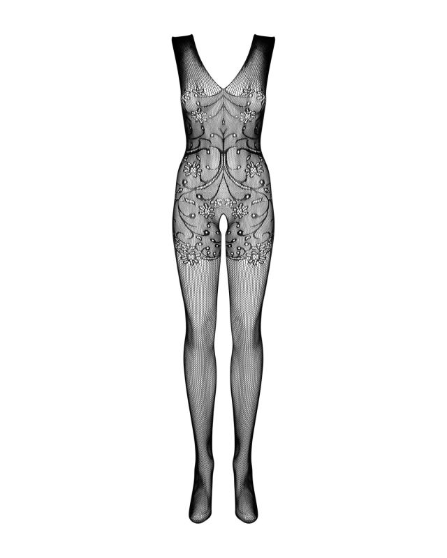 (SALE) Бодистокинг Obsessive Bodystocking F234 S/M/L, абстрактный рисунок, глубокое декольте