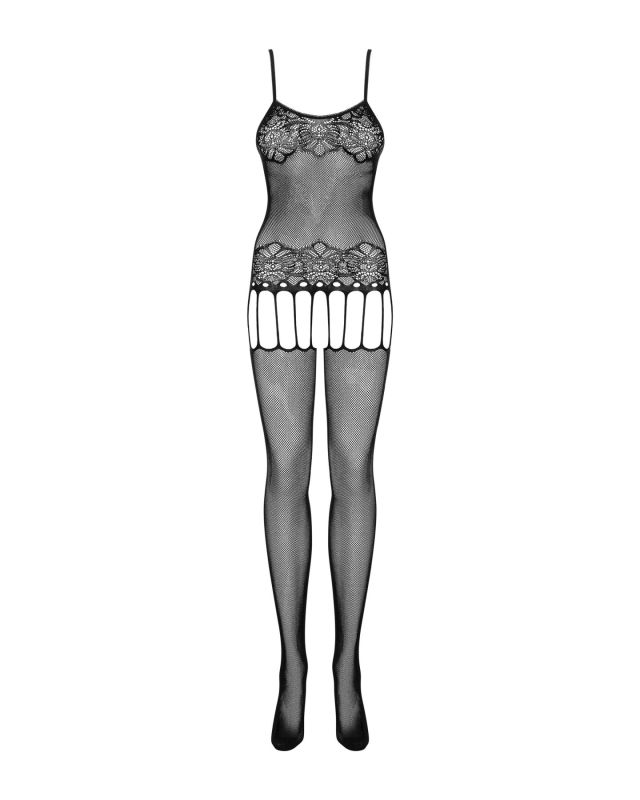 Бодистокинг Obsessive Bodystocking F235 S/M/L, тонкие подвязки, нежный декор, сеточка