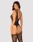 Бодистокинг Obsessive Bodystocking F237 S/M/L, растительное плетение, имитация чулок