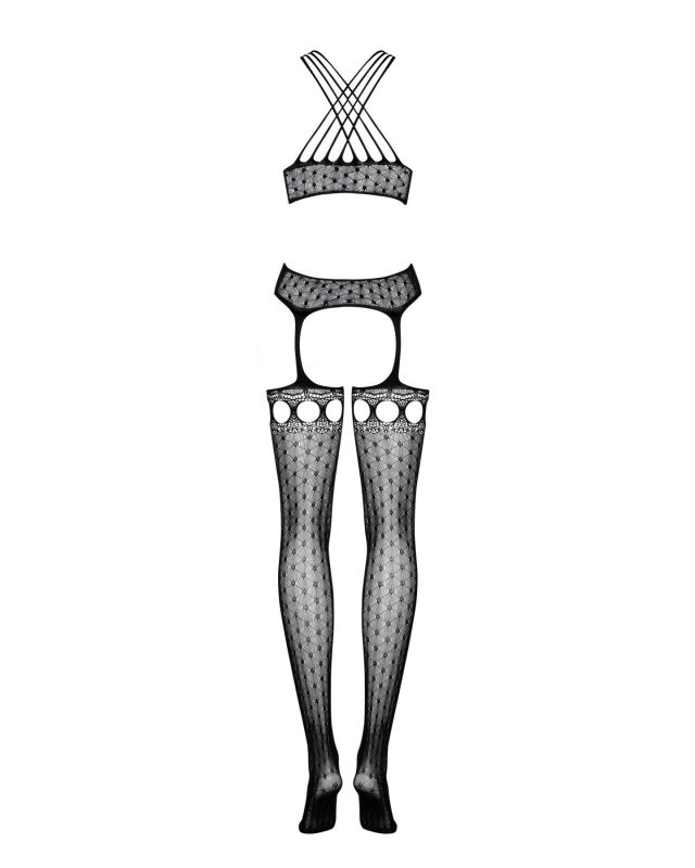 (SALE) Бодистокинг Obsessive Bodystocking G313 S/M/L, шнуровка, геометрический декор