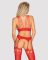 (SALE) Бодистокинг Obsessive Bodystocking G313 S/M/L red, шнуровка, геометрический декор