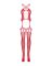 (SALE) Бодистокинг Obsessive Bodystocking G313 S/M/L red, шнуровка, геометрический декор