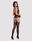(SALE) Бодистокинг Obsessive Bodystocking G316 S/M/L, цветочный декор, скрещенные подвязки