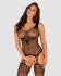 Бодистокинг Obsessive Bodystocking G323 XL/XXL black, рисунок пчелы и бабочки