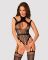 (SALE) Ажурный бодистокинг с отверстиями Obsessive Bodystocking G327 black S/M/L, черный, комбинезон, с дос
