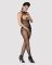 Бодистокинг из мелкой сетки с открытой грудью и доступом Obsessive Bodystocking N101 S/M/L, черный,