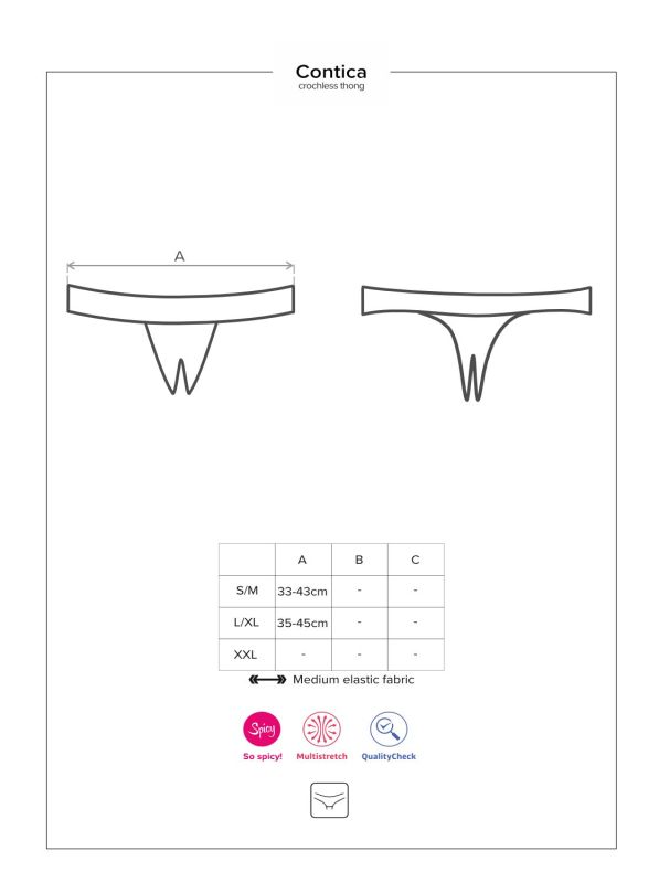 Кружевные танга с доступом Obsessive Contica crothchles thong S/M, черные