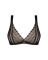 (SALE) Кружевной бюстгальтер с треугольной чашкой Obsessive Estiqua bra M/L, черный, широкие лямки