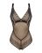 Кружевное боди с декольте Obsessive Estiqua teddy M/L, черное, широкие лямки